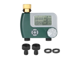 Temporizador de Torneira de Mangueira Digital Programável com 2 Saídas para Irrigação Automática Jardim Exterior