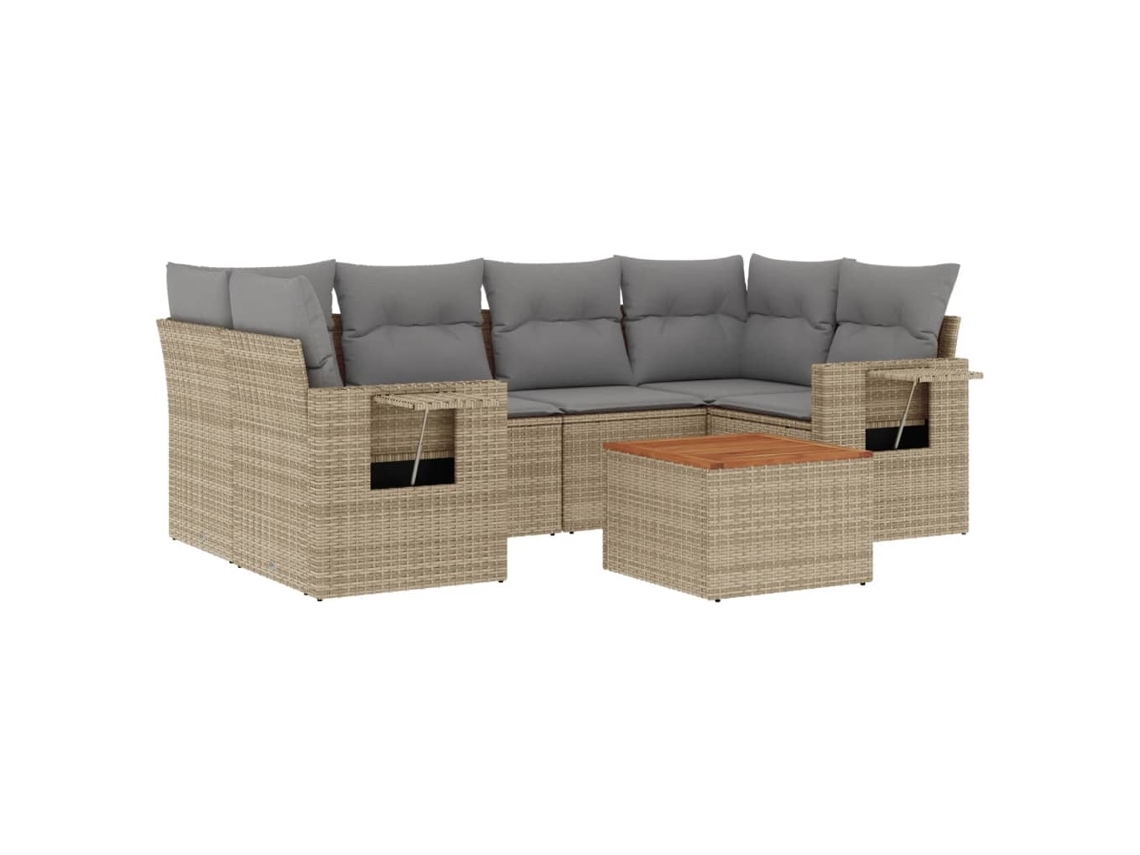 Garden Sofa Set, Garden Sofa Sets Vidaxl Bege Rattan / Vime (n/a)
