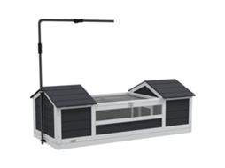 Recinto externo para tartarugas, madeira, nichos, luminária ajustável, 120x56,5x43cm, cinza, S/MARCA