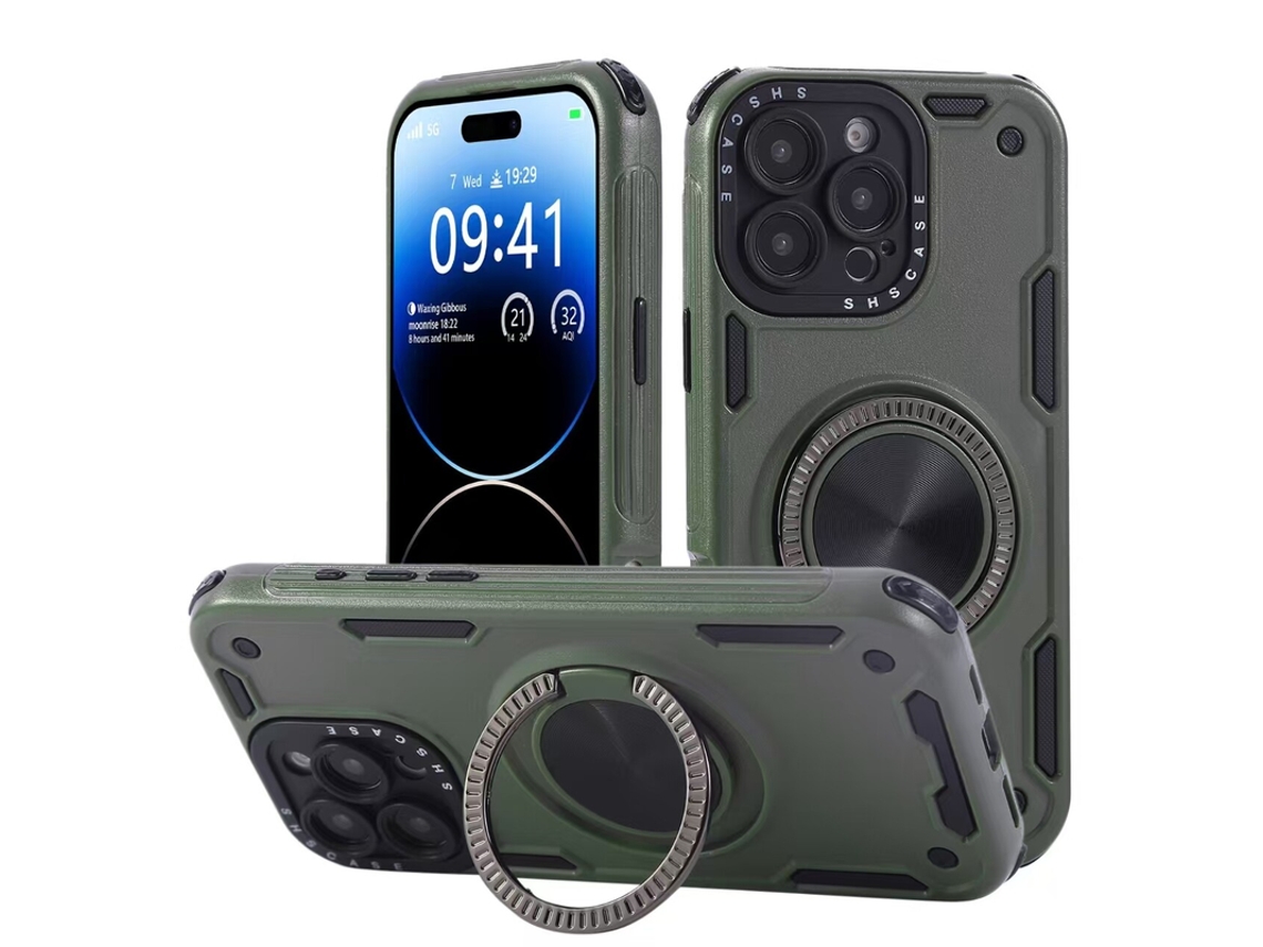 Capa Para Iphone 17 Pro Max Magnético Suporte Protetor Ecrã Verde Czhhmart