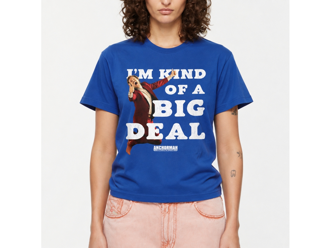 Rockinstone Anchorman Movie Big Deal Solid Royal Adult T-shirt Size:xxl