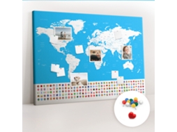 Painel De Cortiça Para Parede Mapa De Contorno De Países Para O Quarto Das Crianças Espelharte (140x100 Cm)