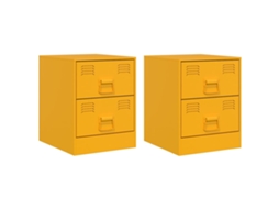 Bedside Cabinet, Bedside Cabinets Vidaxl Amarelo Aço (n/a)