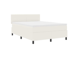 Cama Box Spring Led com Cabeceira Creme e Branco 160x200cm MAISON EXCLUSIVE