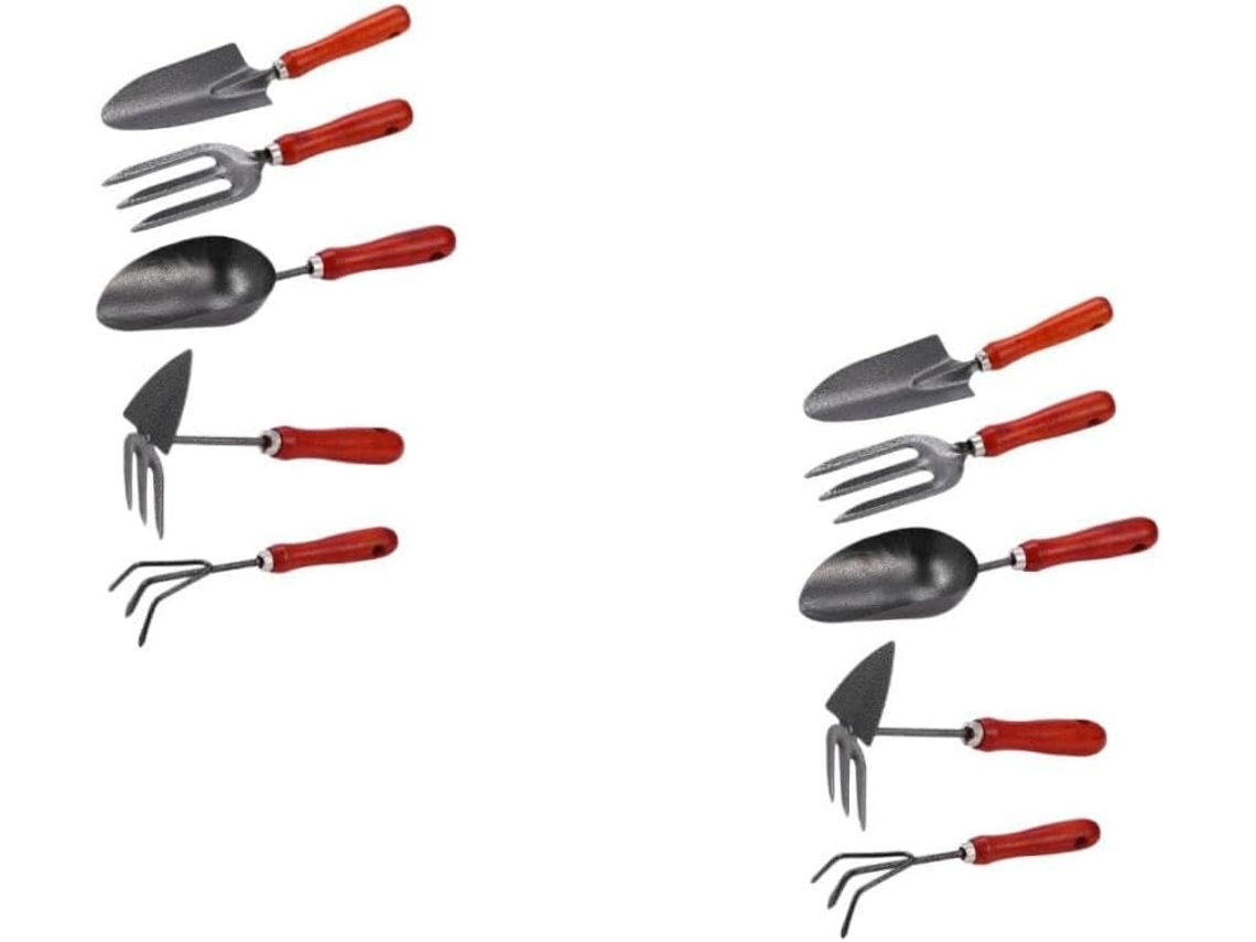 Conjunto De 5 Peças De Ferramentas De Jardinagem Para Plantio E Manutenção.