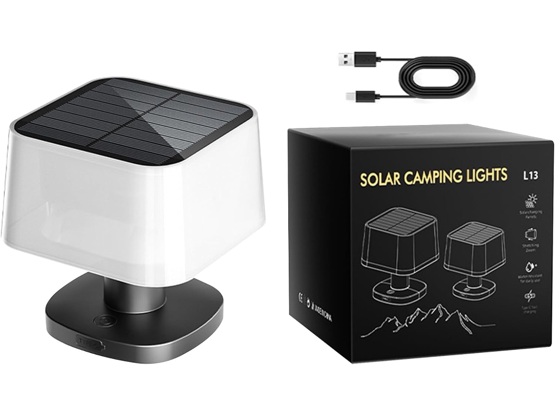 Candeeiro de Mesa Solar Telescópico Com 3 Níveis Brilho