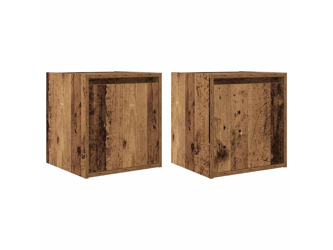 Wall-mounted Bedside Cabinet, Wall-mounted Bedside Cabinets Vidaxl Marrom Madeira Processada (n/a)