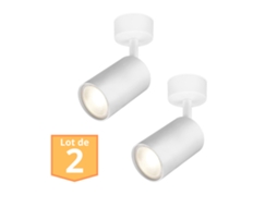 Lote de 2 spots de teto orientáveis brancos GU10 35W