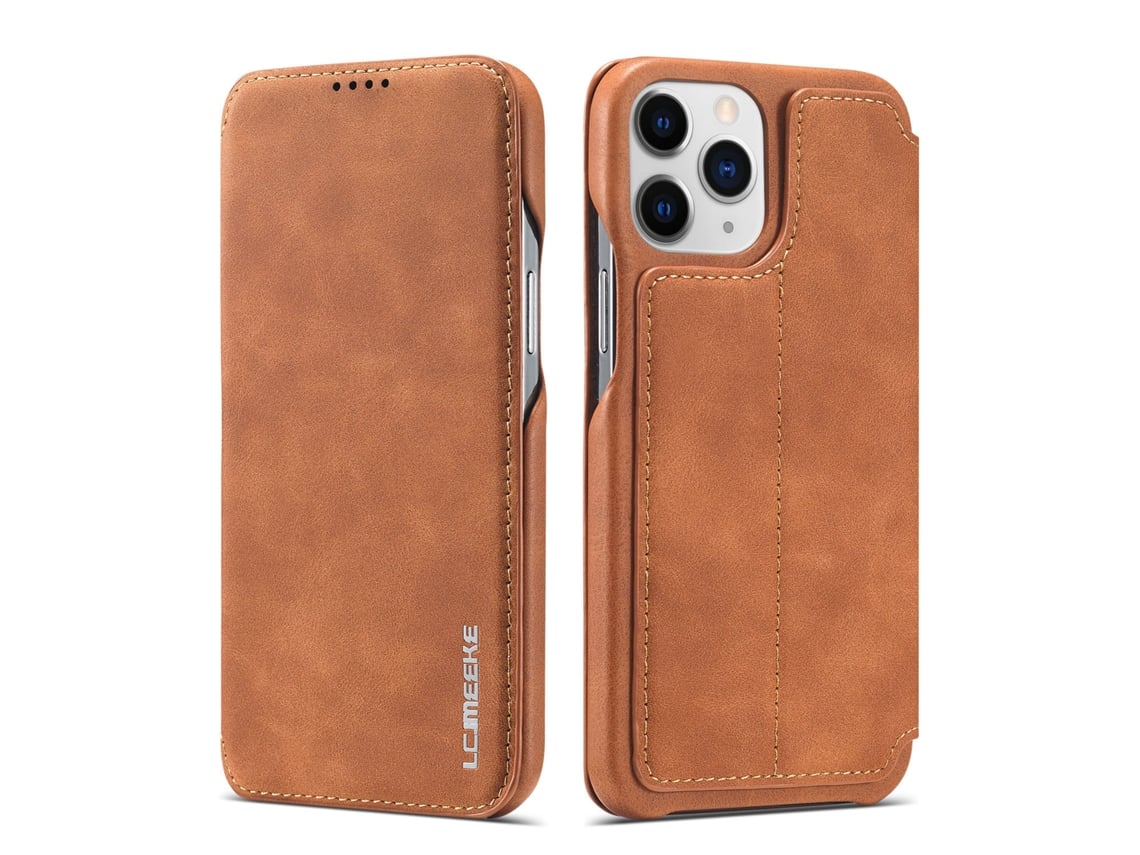 Capa De Couro Flip-top Para Iphone 17/air (marrom)