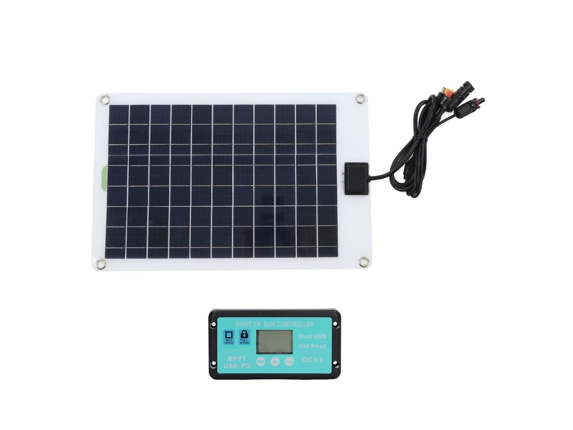 Carregador de Bateria para Painel Solar 50w com 1 Painel Solar 5 Unidades da Klb BRILVIBERA