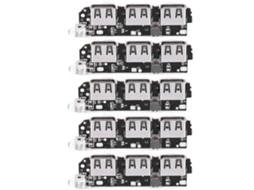 Módulo de carregador de power bank 5 unidades 3usb placa de circuito diy 5v2.1a componentes eletrônicos | S/MARCA