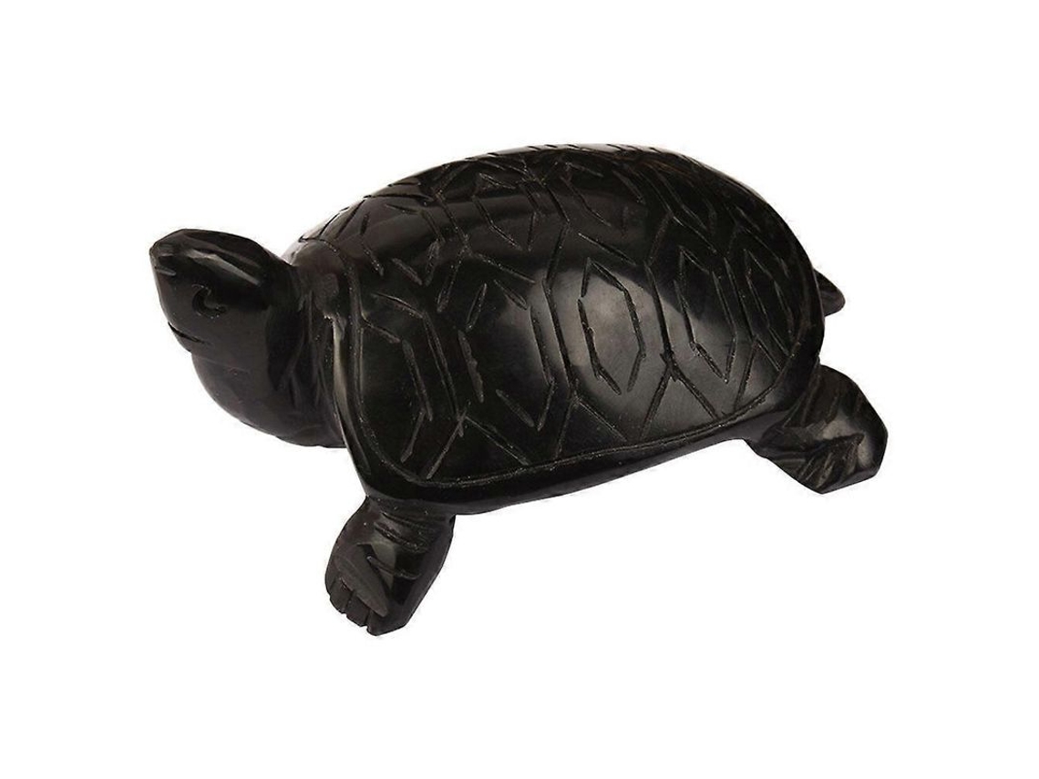 Estatua De Tartaruga De Obsidiana Escultura De Tartaruga Figura Animal Decoración Para Hogar Y Oficina Negro 9,50x6,30x4,90cm