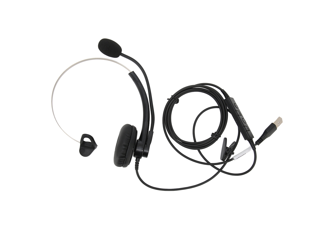 Aetheria fone de Ouvido Mono com Fio Cancelamento de Ruído para Centro de Chamadas Escritório Negócio Interface Usb