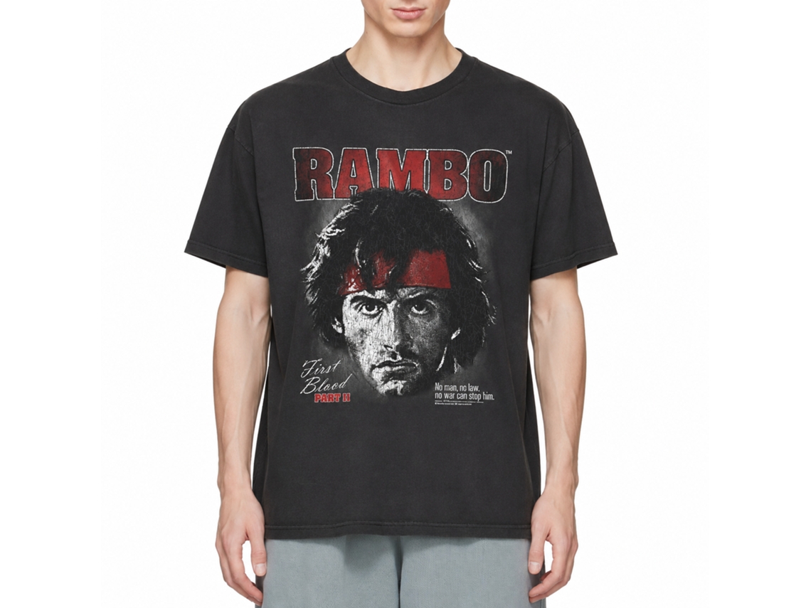 Rockinstone Rambo First Blood Part 2 Portrait Smoke T-shirt Size:xxl