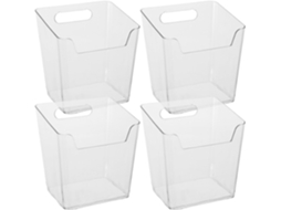 Conjunto de 4 Caixas Organizadoras Transparentes para Pendurar, Feitas Plástico com Suporte CHABERLU