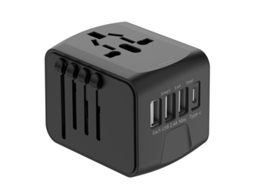 Adaptador de Viagem Universal com 3 Usb 1 Tipo C AQUAFORGE