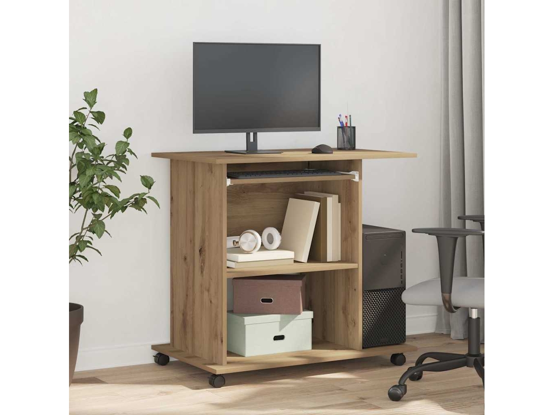 Vidaxl Mesa Para Computador Carvalho Artesanal 80x50x75 Cm