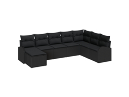 Conjunto 8 Conjunto De Sofás Vidaxl Preto Vime Pe (289 X 179 X 85 Cm)
