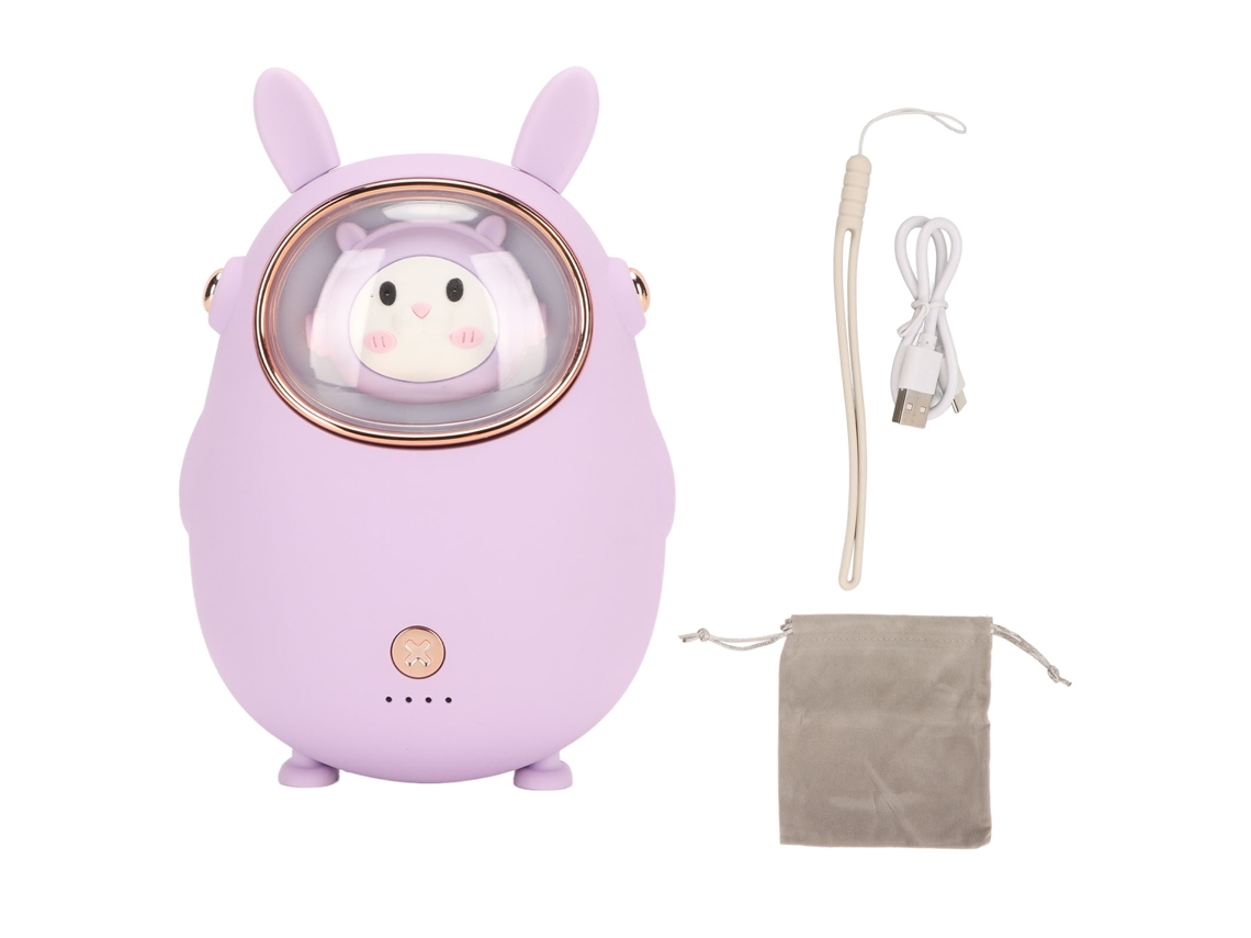Aquecedor De Mãos Usb Recarregável Luz Noturna Roxo