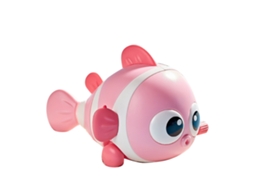 Brinquedo De Mola Para Bebê Peixe Cartoon Educativo Interativo Com Cauda Que Balança E Anda Cor Rosa