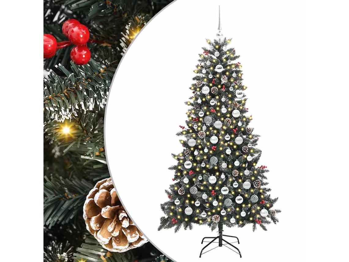 Árvore De Natal Artificial Com Luzes Pré Iluminadas Vidaxl Verde Pvc (99 X 99 X 180 Cm)