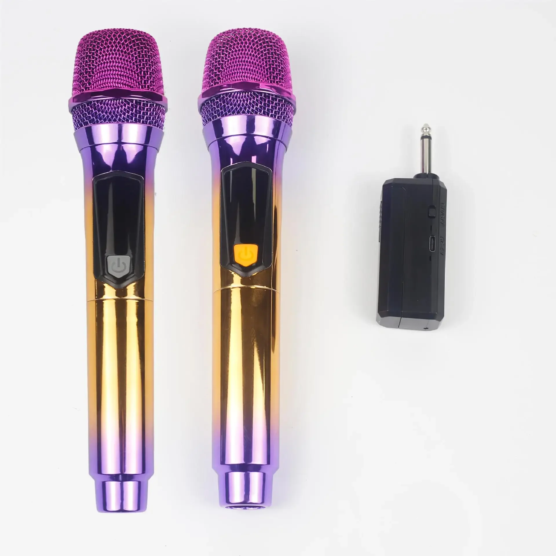 (microfones Duplos) Microfone De Karaokê Universal 2.4g Dinâmico Sem Fio De Mão