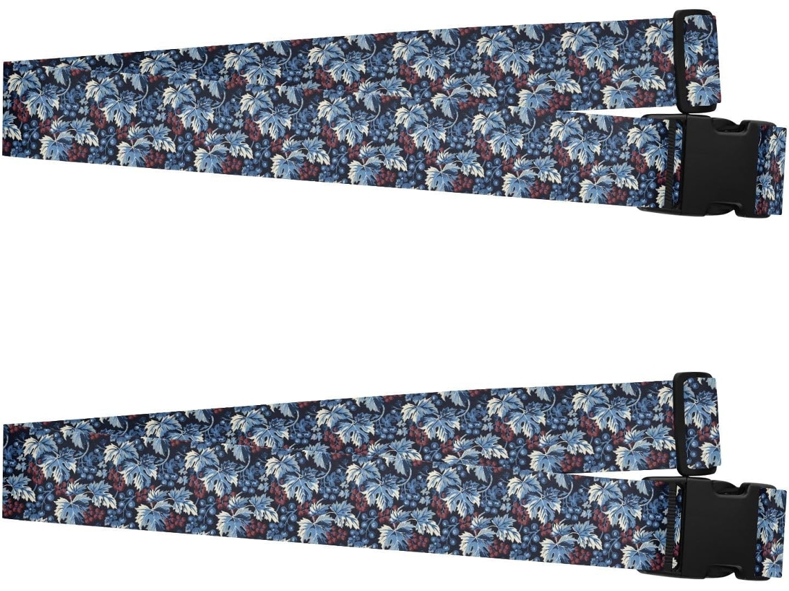 Conjunto De 2 Alças Artísticas Bagagem Nas Cores Azul Uva, Vermelho E Preto, Feitas De Poliéster Resistente E