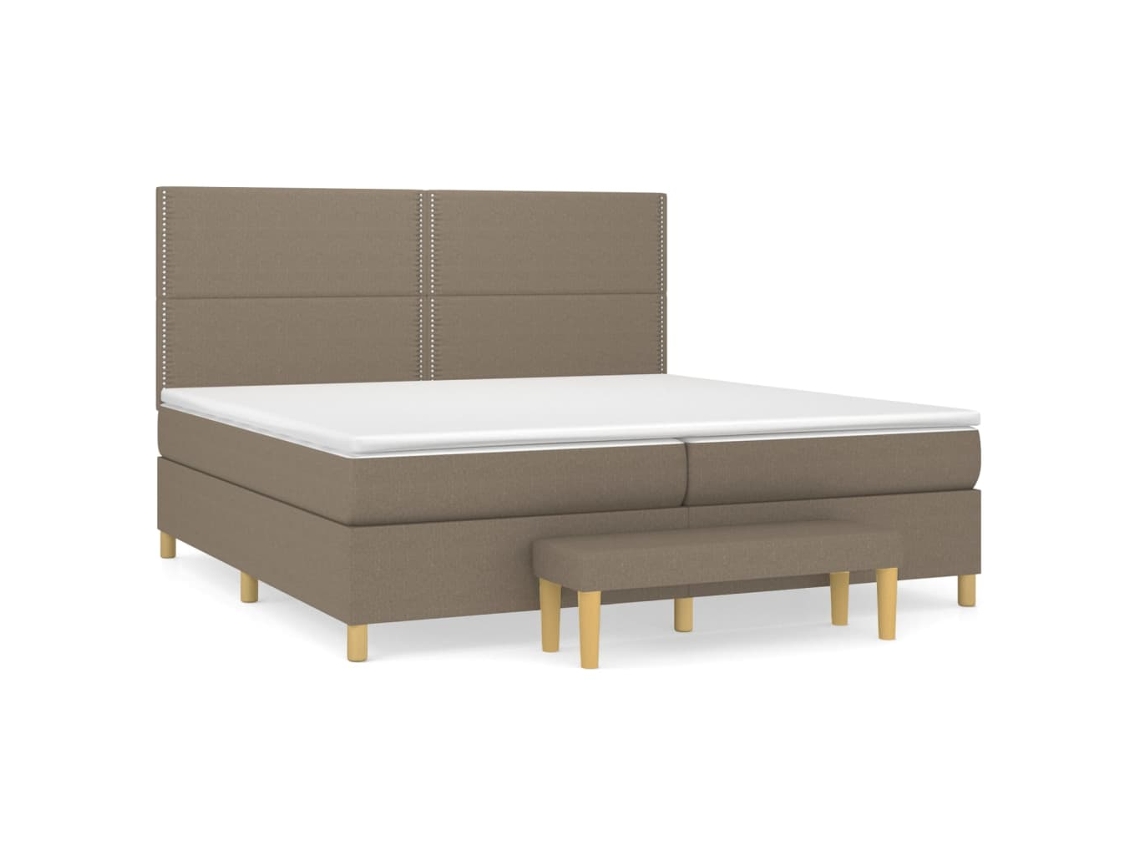 Box Spring Bed, Box Spring Beds Vidaxl Cinzento-acastanhado Tecido (200 X 200 Cm)