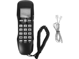 Telefone Fixo Com Fio Preto, Identificador De Chamadas E Abs