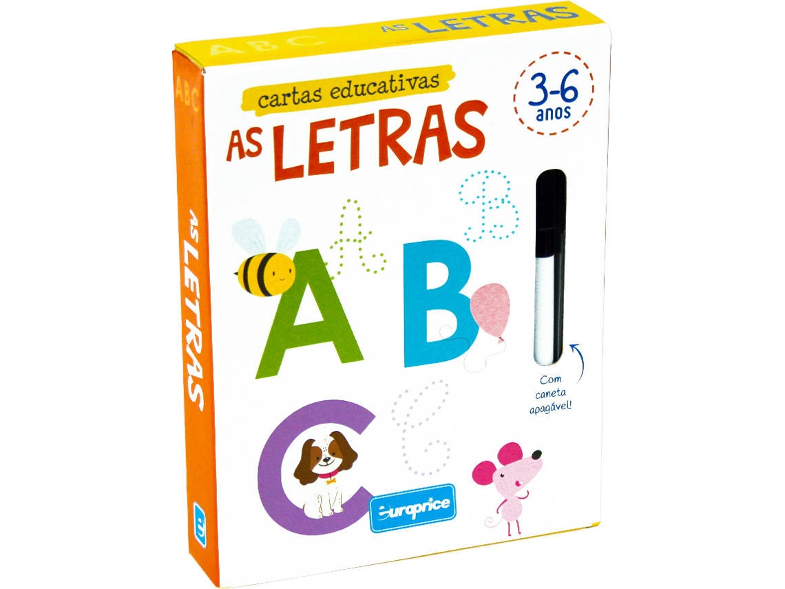 Jogo Educativo EUROPRICE Cartas Educativas Letras (Idade Mínima: 3)