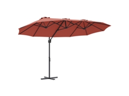 Conjunto 1 Parasol Outdoor Vidaxl Vermelhão Poliéster (372 X 198 X 243 Cm)