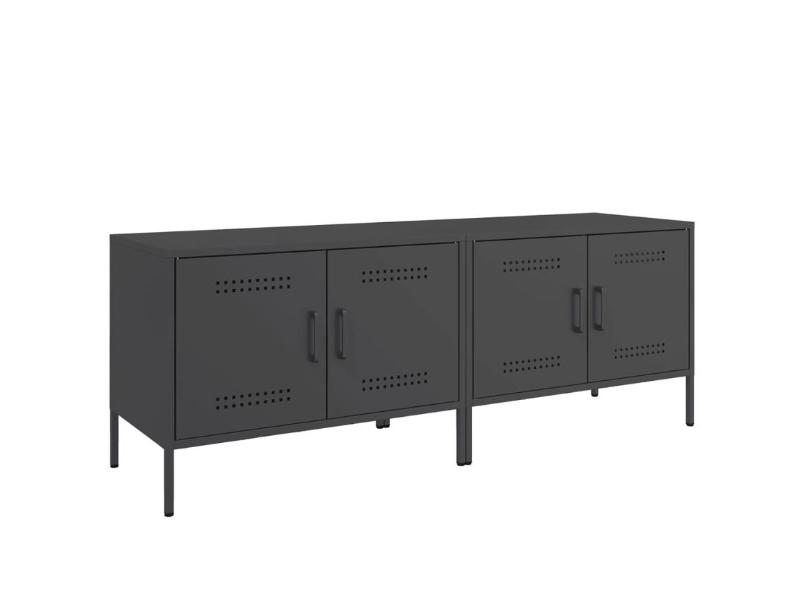 Conjunto 2 Móvel de tv VIDAXL Preto Aço ( 68x39x50,5 cm)
