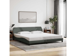 Vidaxl Estrutura De Cama Dover 193x203 Cm Tecido Cinza-escuro