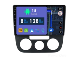 Auto Rádio Carro Bluetooth Autoradio 8GB RAM 128G ROM CarPlay Navegação GPS Ecrã Táctil RoverOne para Volkswagen Jetta 5 2005-2010  