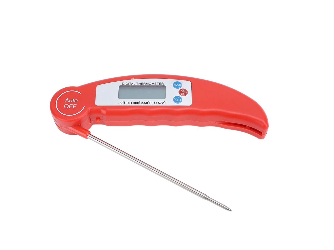 Sonda De Temperatura Digital Sem Fio E Dobrável Para Carne, Ideal Para Churrasco, Grelha, Cozinha, Suprimentos Externos, Cor Vermelha