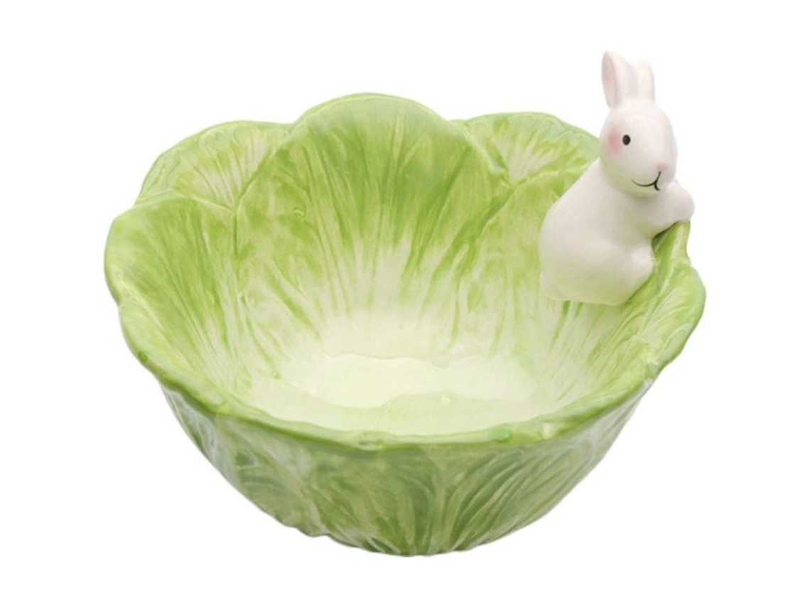 Tigela de Salada Nova Line em Forma de Repolho com Coelho | S/MARCA