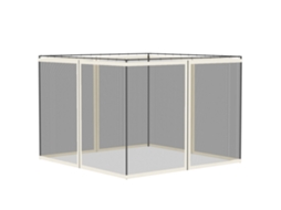 Mosquiteiros para Tenda de Jardim, Conjunto de 4 com Zíper e Ganchos, 3x3m Poliéster/Nylon | S/MARCA