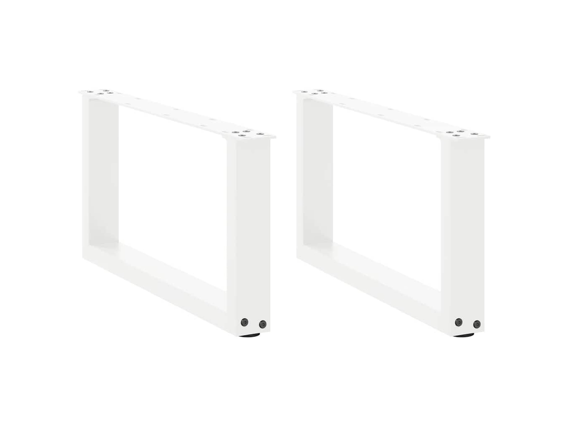 Vidaxl Pés Para Mesa De Centro Em Formato De U, 2 Peças, Branco, 70x(30-31) Cm, Aço