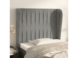 Vidaxl Cabeceira De Cama C/ Abas Veludo 83x23x118/128cm Cinzento-claro