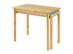 Mesa extensível para crianças Skellefteå Pinho 60-98x38x52 cm - Natural / Verde menta [EN.CASA]