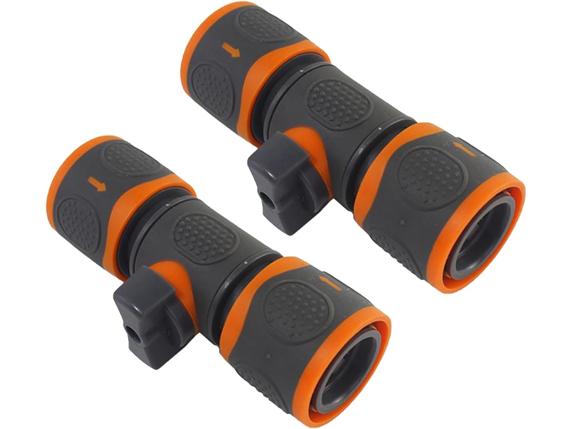 Adaptador De Mangueira Jardim 2 Peças Com Conexões Rápidas À Prova