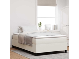 Vidaxl Cama Box Creme E Branco 120 X 190 Cm Tecido De Veludo Cotele