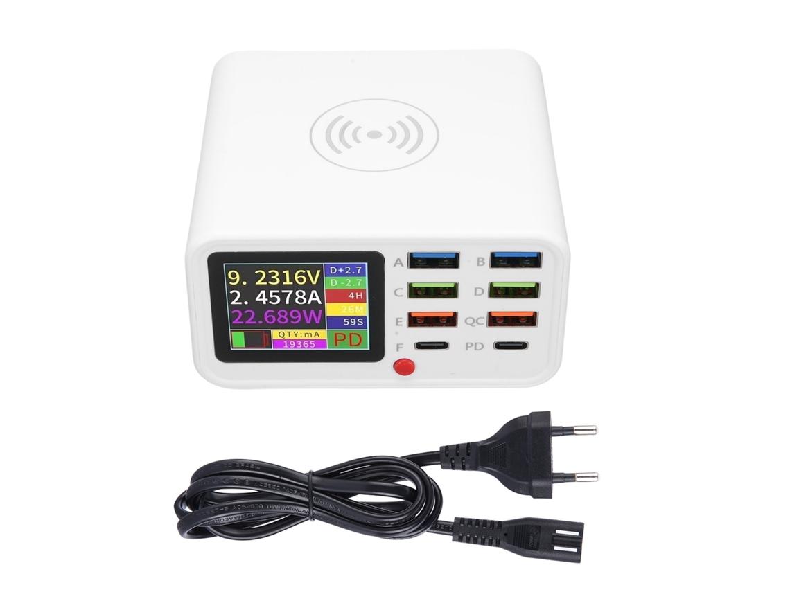 Estação de Carregamento Usb EOOCOO 8 Portas 65w Qc3.0/pd