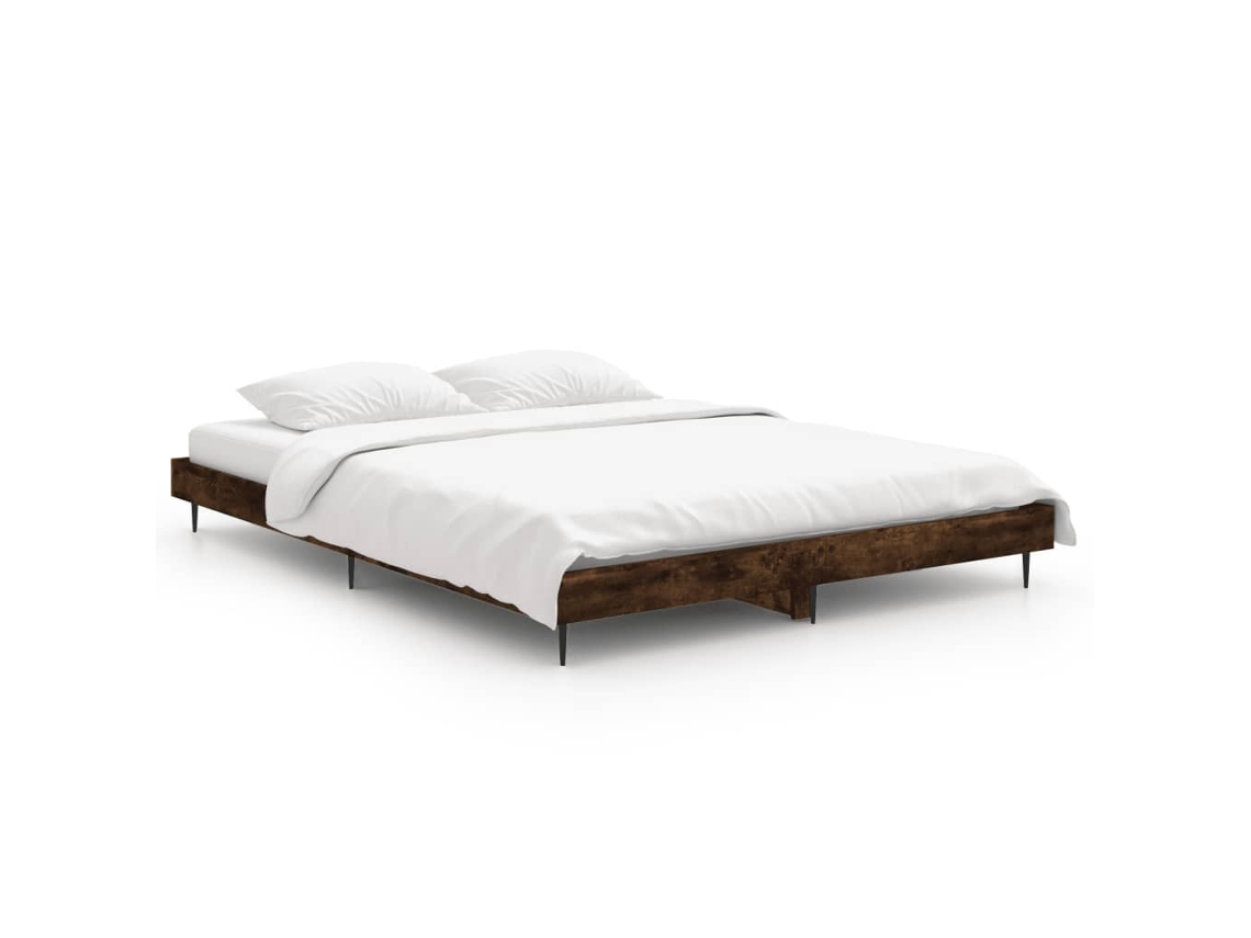 Bed Frame, Bed Frames Vidaxl Marrom Madeira Processada (135 X 190 Cm)