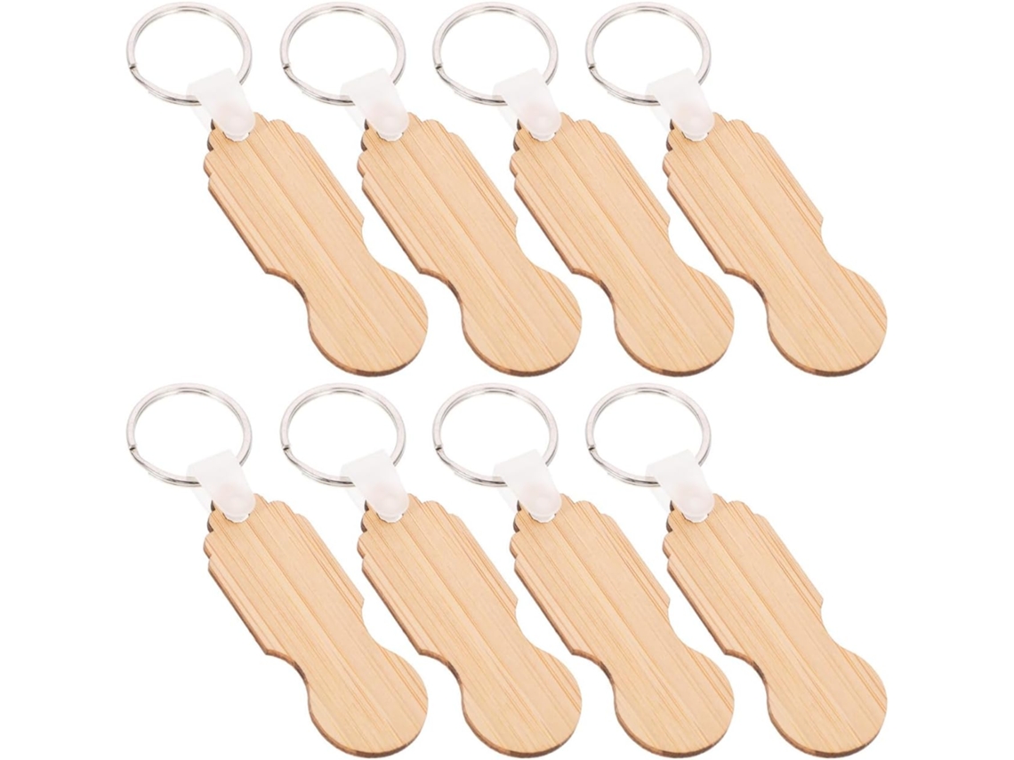 Chaveiro Decorativo De Bambu Para Carrinho De Compras, Resistente À
