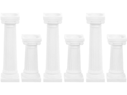 Kit de 6 Colunas Romanas Decorativas Kichouse com Base Estável para Jardim e Paisagismo Criativo Ao Ar Livre CHABERLU