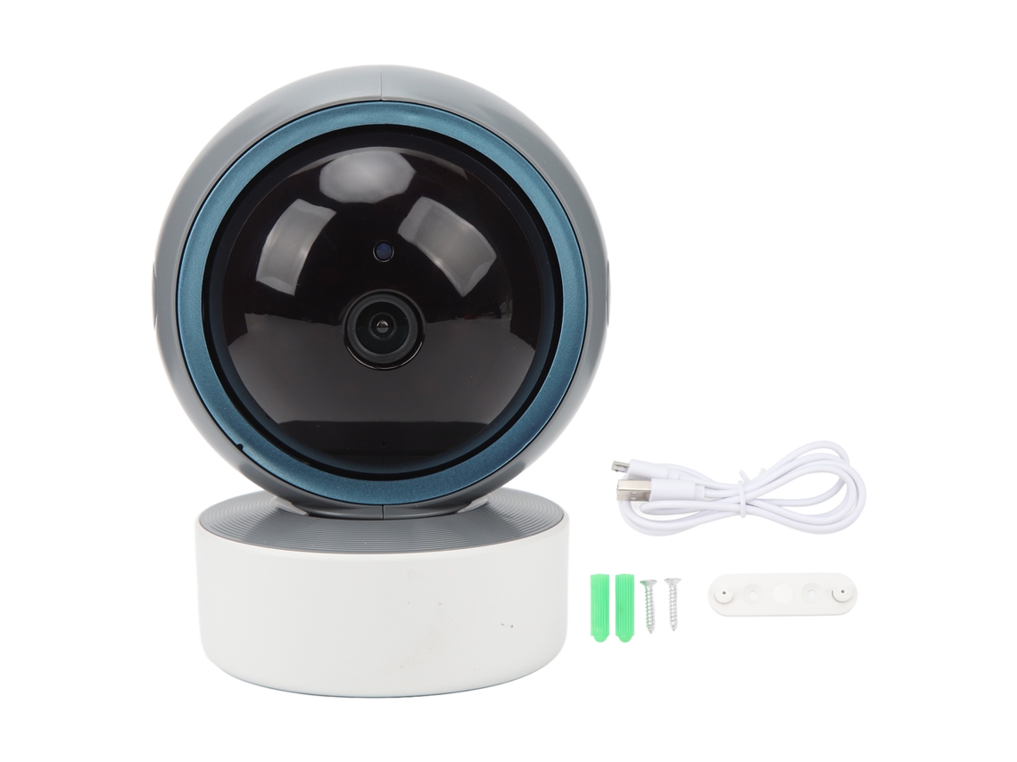 Câmara De Segurança Interior Wifi 1080p Com Visão Noturna, Detecção De Movimento E Rotação Universal