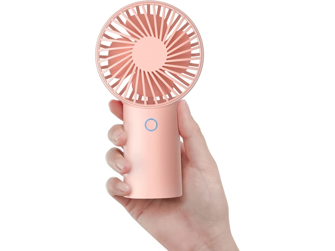 Ventilador Portátil De Mão Com 4000mah Recarregável Usb, 3 Velocidades Para Viagem/comunicação/maquillagem/escritório - Rosa