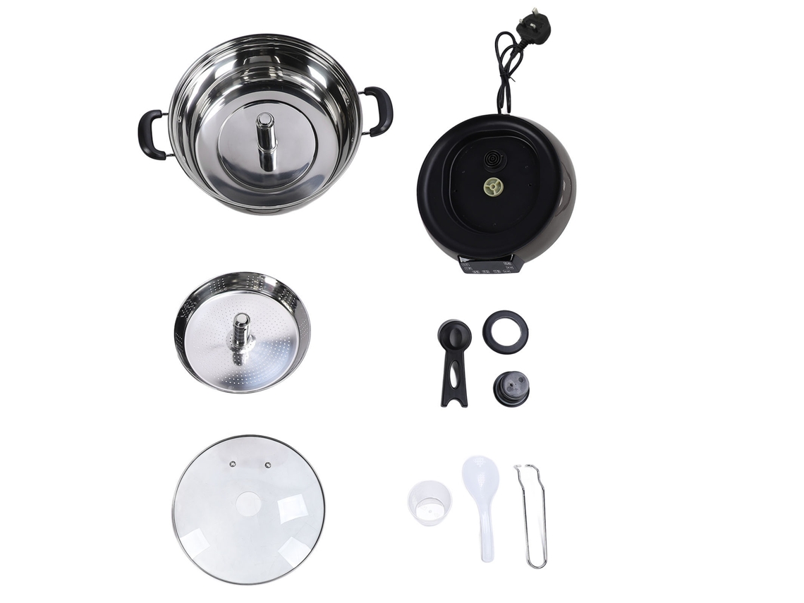 Panela elétrica para descaroçar e cozinhar arroz em aço inoxidável 6l com enchufe UK 220v 2000w LAXISCREED