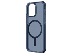 Capa Esfumaçado para iPhone 15 Pro Max UNIQ Pele Sintética Azul